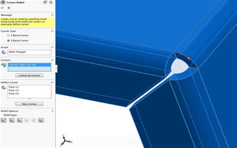 solidworks sheet metal corner relief|solidworks sheet metal bend relief.